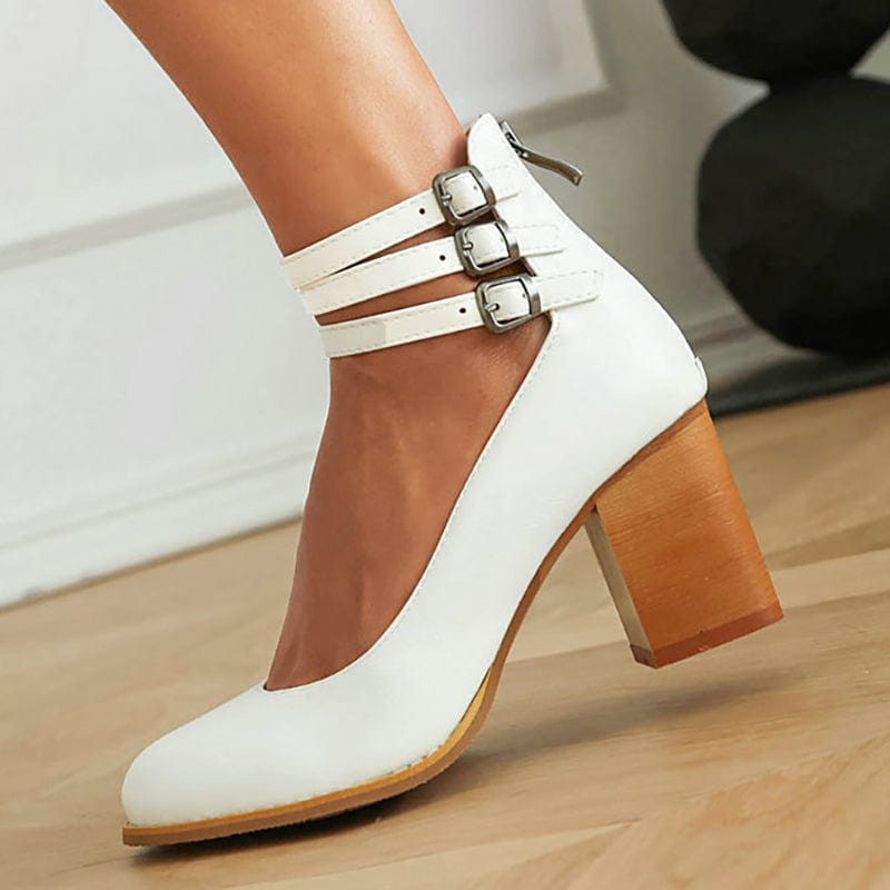 Jadara Triple Buckle Heels